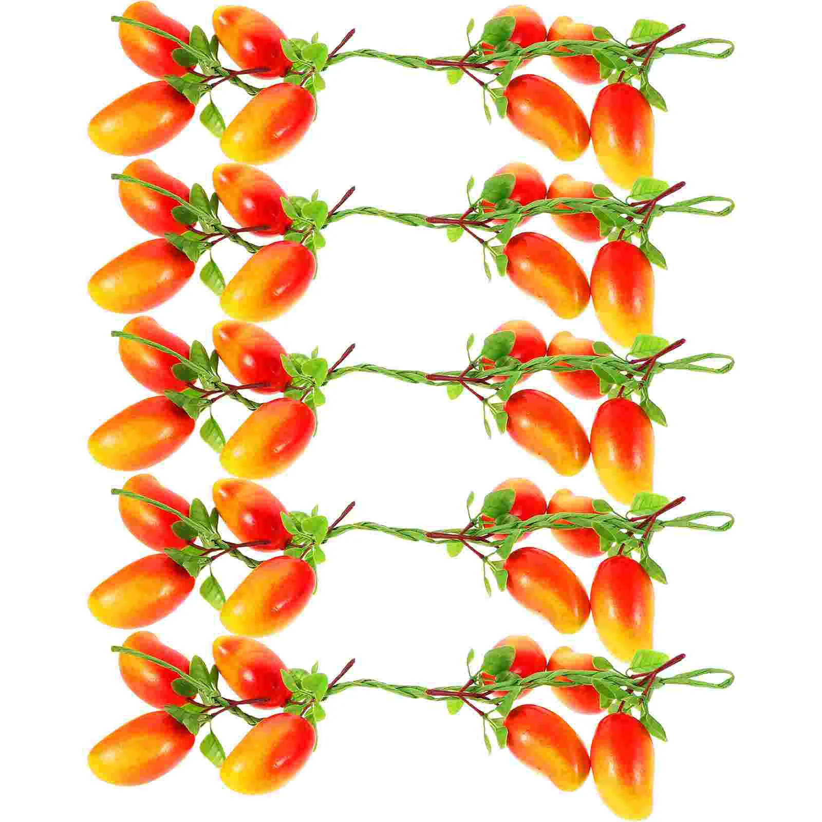 

5 Pcs Fruit Vine Mango Hanging Decoration Decorative Artificial Plastic Fruits Tree for