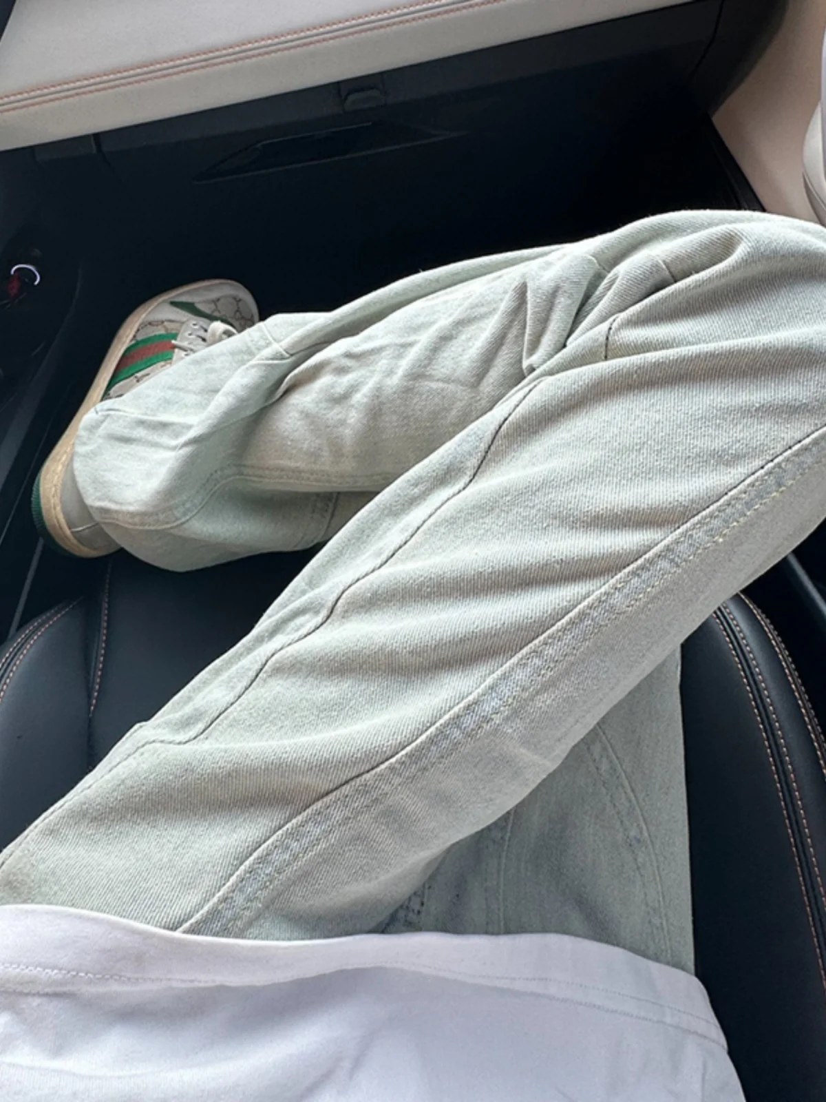 

American High Street Men's Bell Bot Jeans Trendy Splicing Leg Lengthening Slim Straight Knife Pants Autumn Wear