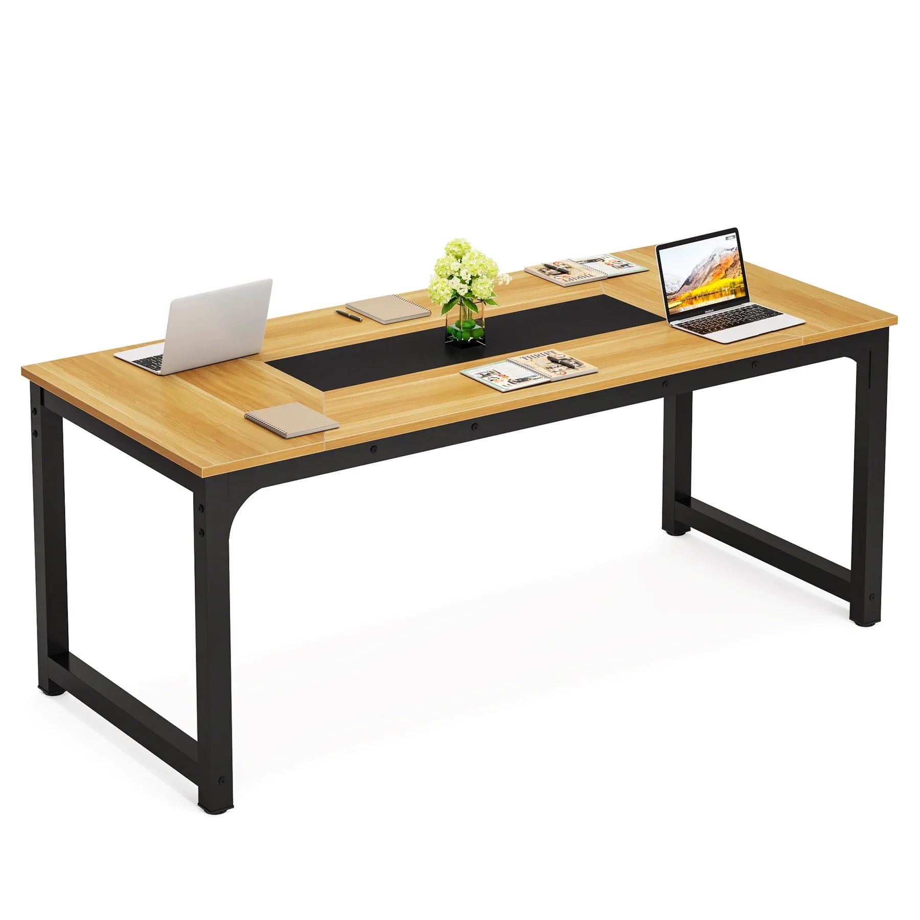 Tribesigns Modern Computer Desk 70.8 inch Large Wooden Executive Office Desk Computer Table  Writing Desk Workstation for Office