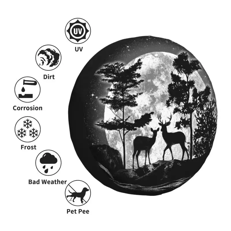 Moonlight Deer Spare Wheel Cover for Jeep Mitsubishi Pajero 4WD SUV Custom Tire Protector 14\