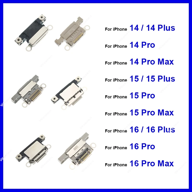 For iPhone 14 15 Pro Max 16 Pro Max 14 15 16 Plus USB Jack Charger Port USB Dock Connector Plug Socket Charging Port Spare