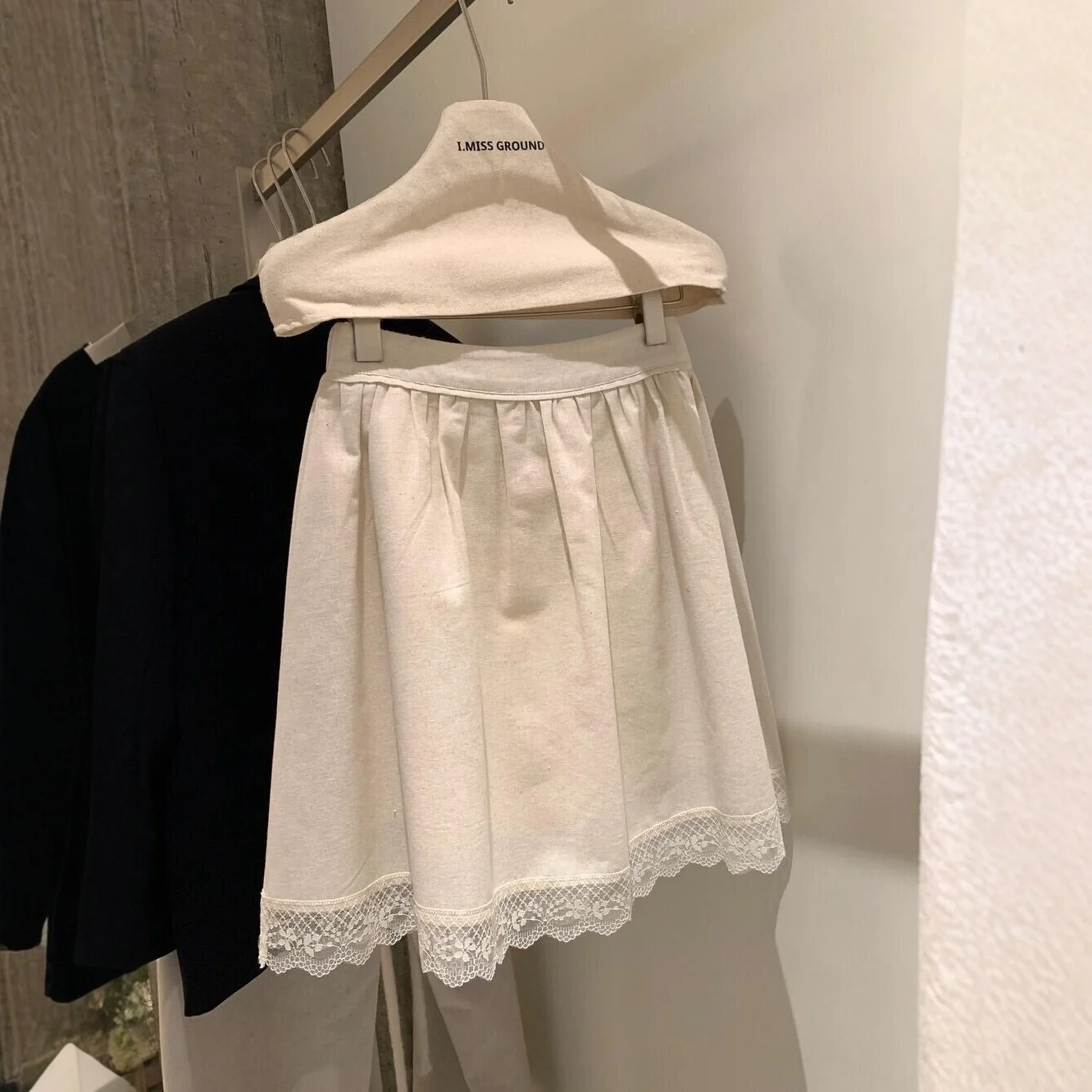 

Korean Sle Lace Patchwork Linen A-Line Skirt Women's Early Spring New Sle Beautiful f Body Skirt Commute Sle