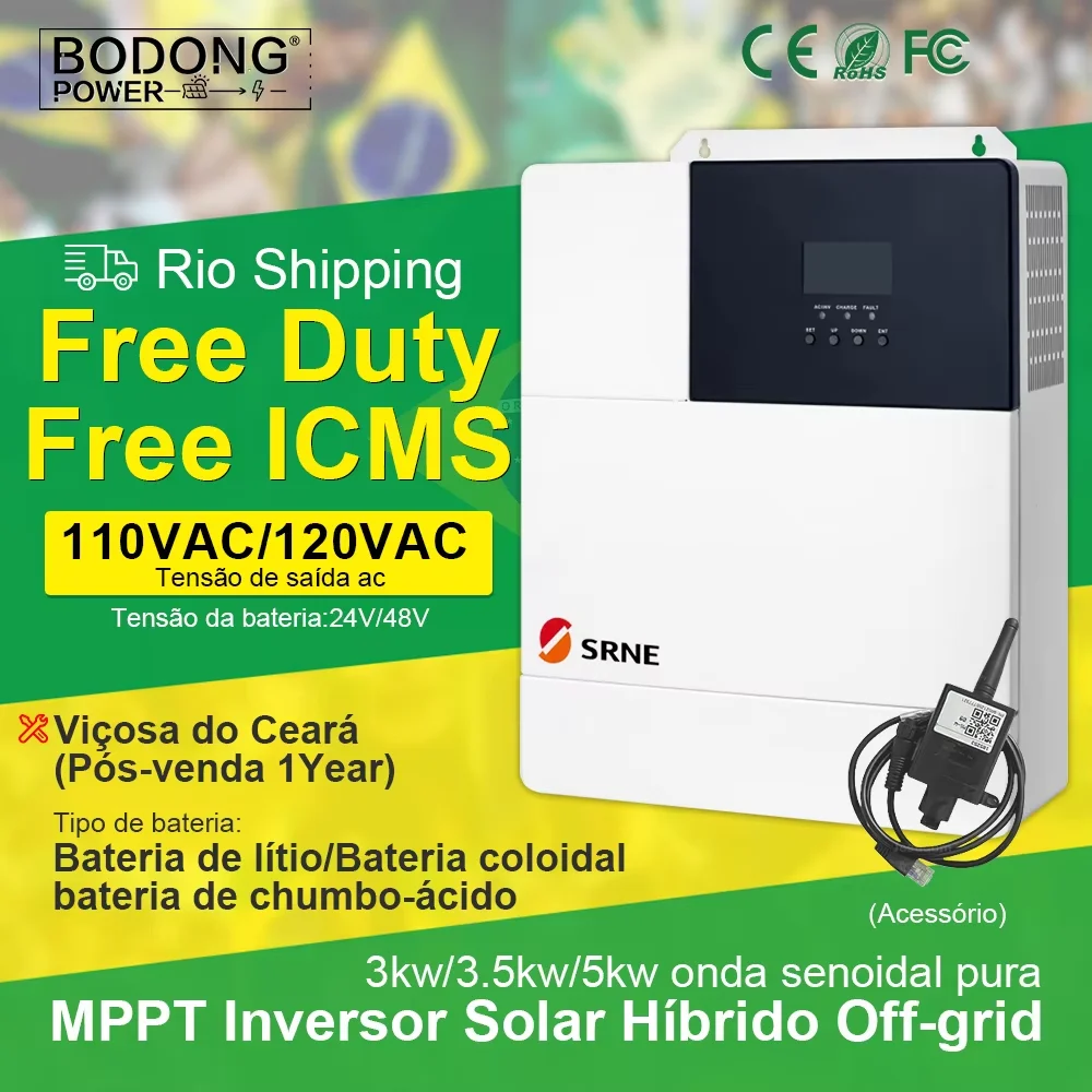 Off Grid Inverter 100V110V120V Mppt Pure Sine Wave 3KW 5KW Built in Solar Charge Controller Inversor Hibrido 110v