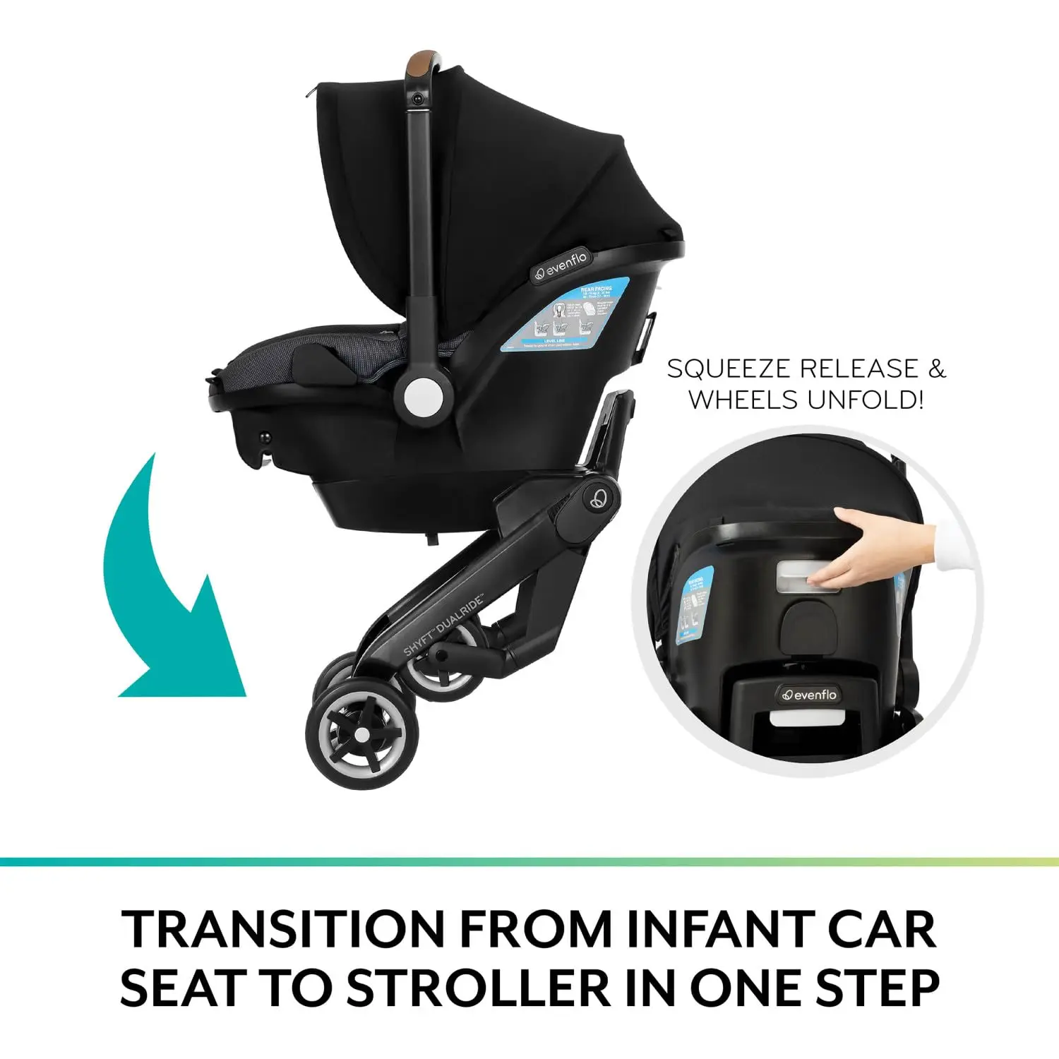 Shyft DualRide with Carryall Storage Infant Car Seat and Stroller Combo