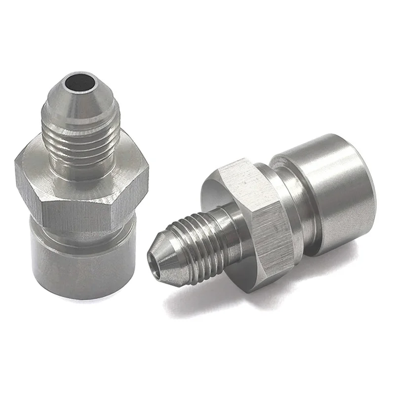 

Stainless Steel 3AN Male to 3/8-24 Metric Inverted Flare Female Brake Line Adapter Fitting