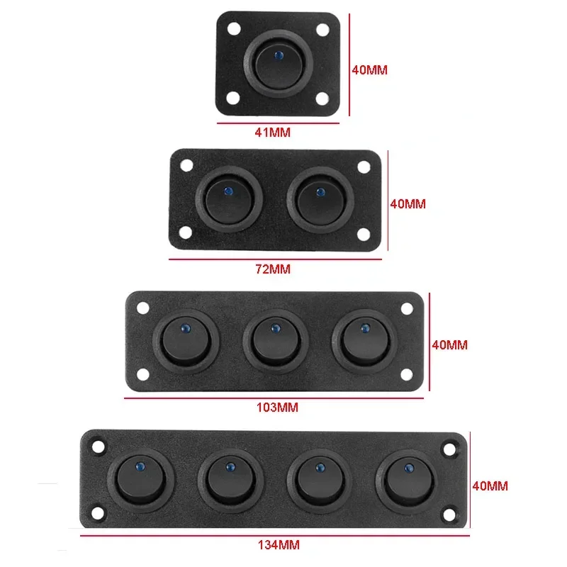 12V 1-4 Gang Universal Toggle Switch Panel USB Car Boat Marine RV Truck Blue LED Styling Accessories Marine Rocker Switch