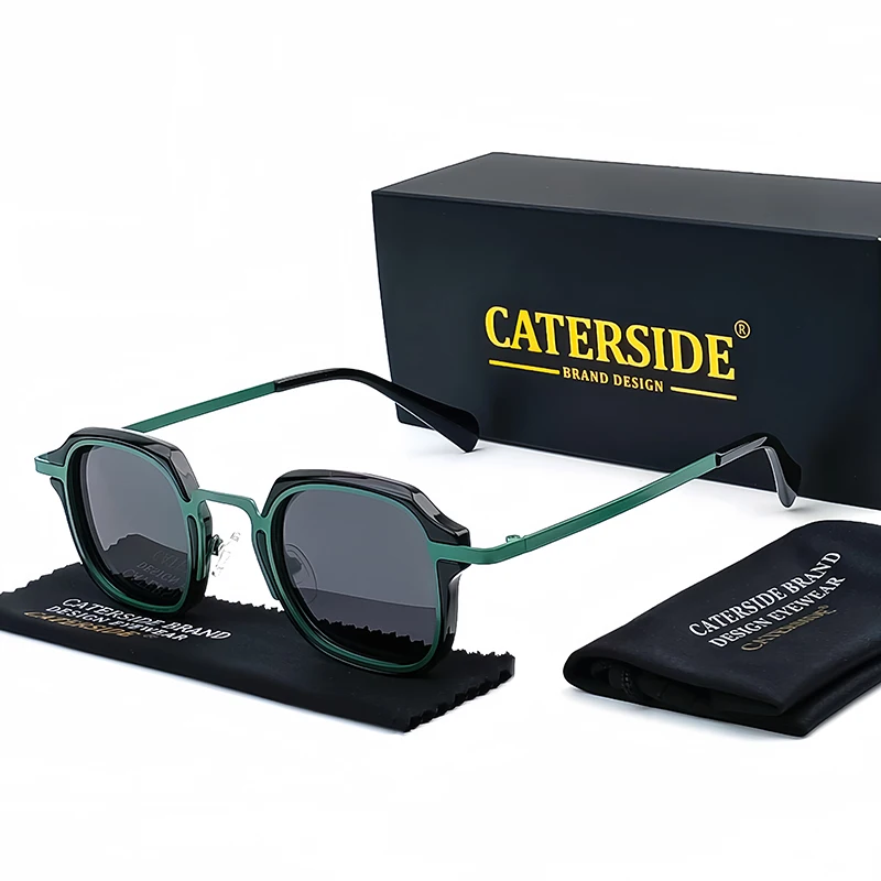 Caterside Punk Retro spolaryzowane okulary mężczyźni mentalna moda kwadratowe okulary przeciwsłoneczne damskie Outdoor Travel okulary do jazdy UV400