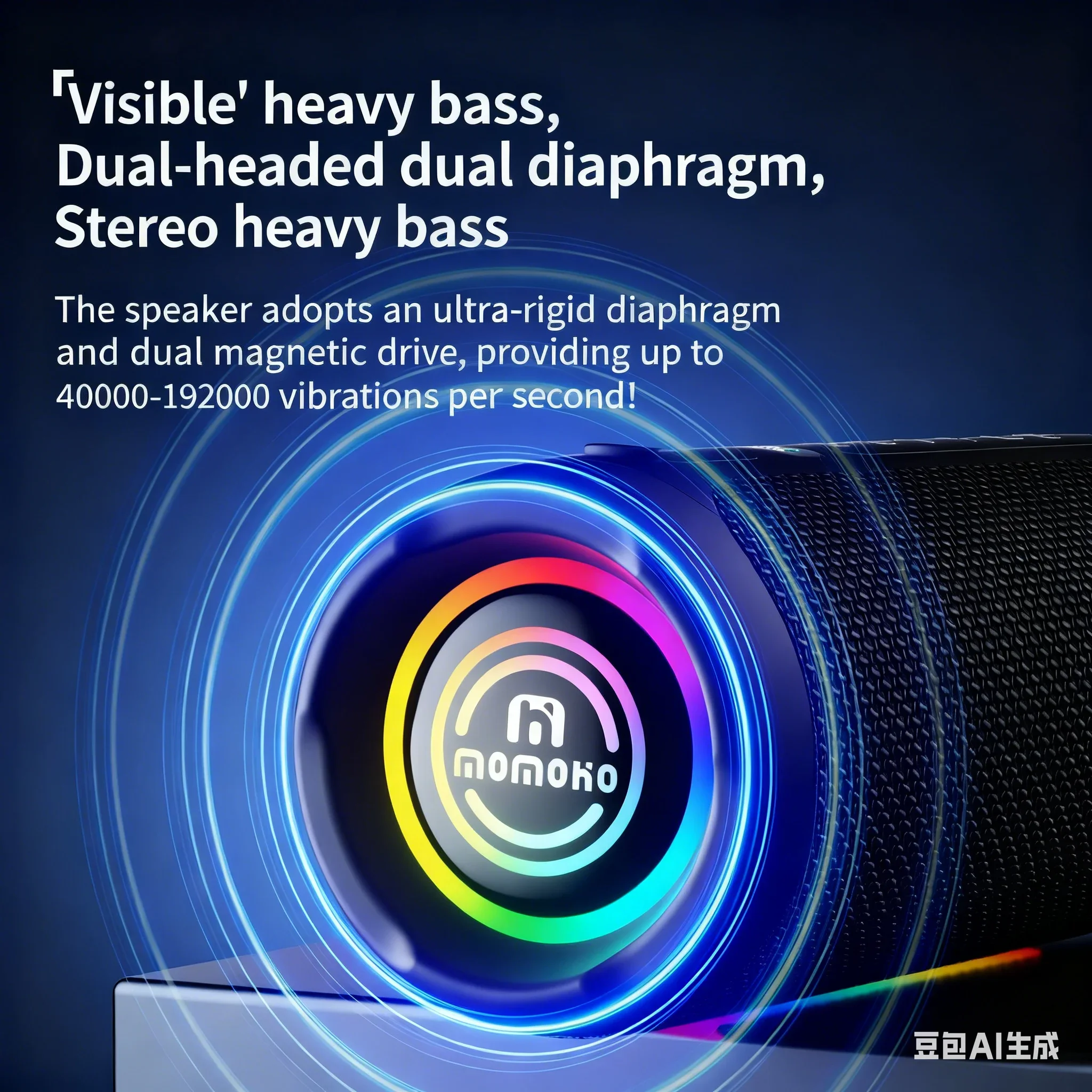 

40W High Power Bluetooth Speaker,IPX8 Waterproof Outdoor Portable Speaker with RGB Colorful Lights,Deep Bass,FLAC Lossless Sound