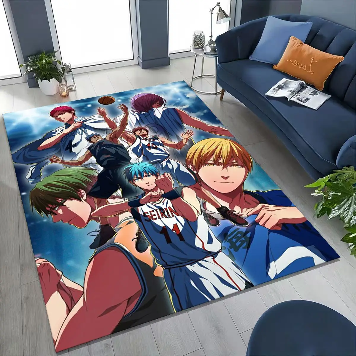 

Anime Kuroko's Basketball Cartoon Art Carpet Rug for Bedroom Living Room Sofa Home Doormat Decor,Large Kid Non-slip Floor Mat