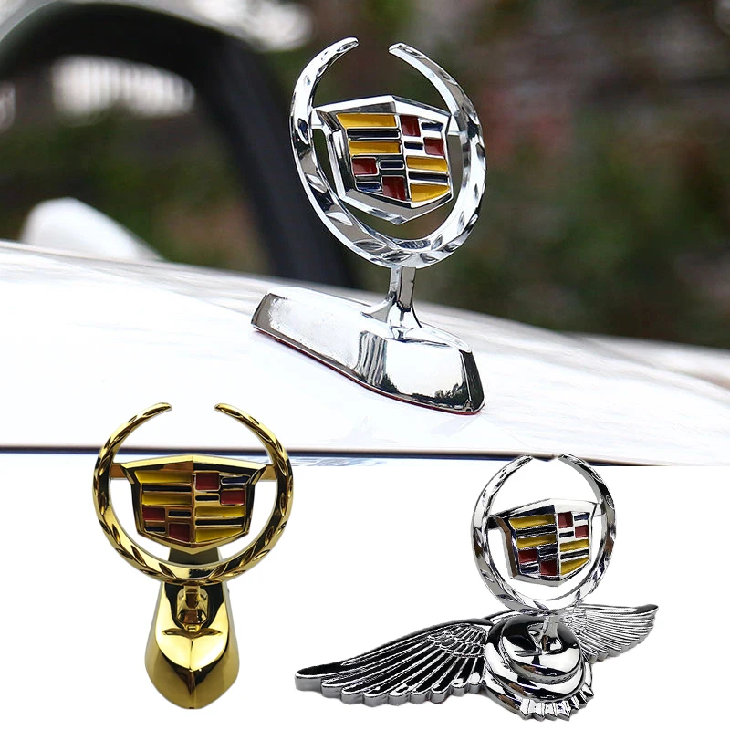 Insignia cromada para capó de coche, emblema, pegatina para capó para Cadillac CTS BLS Escalade Sevilla Tiburon SLS XTS XT6 CT6, logotipo de modificación automática