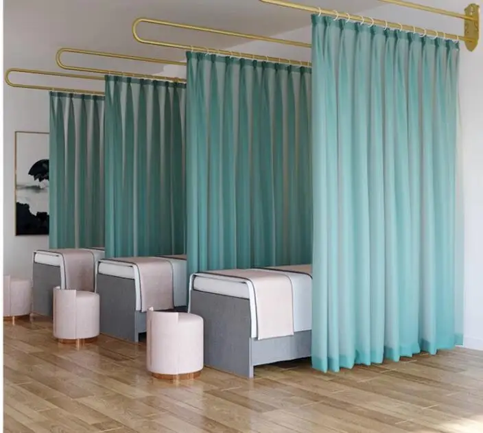 Iron art U-shaped beauty salon physiotherapy bed Beauty bed health center partition curtain curtain curtain curtain support fram