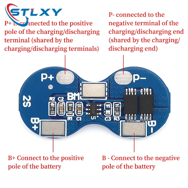 1Pcs 8.4V Charge Cutoff 2S Battery Protection Board For 18650 7.4V Lithium Pack 4A Current Surge Protection BMS Board