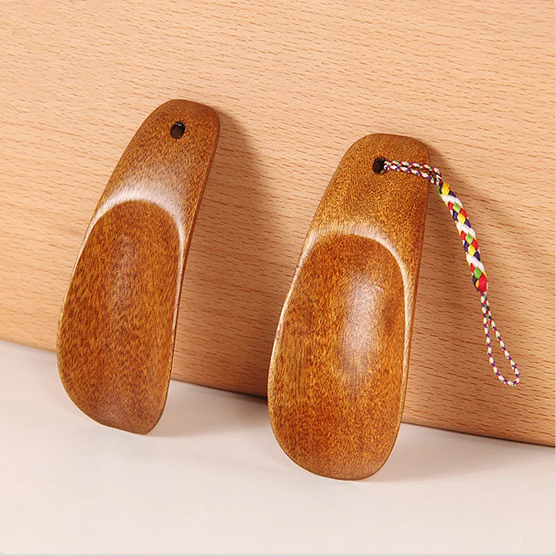 1pc Solid Wood Shoehorn Natural Wooden Shoe Horn Portable Craft Long Handle Shoe Lifter Shoes Accessories