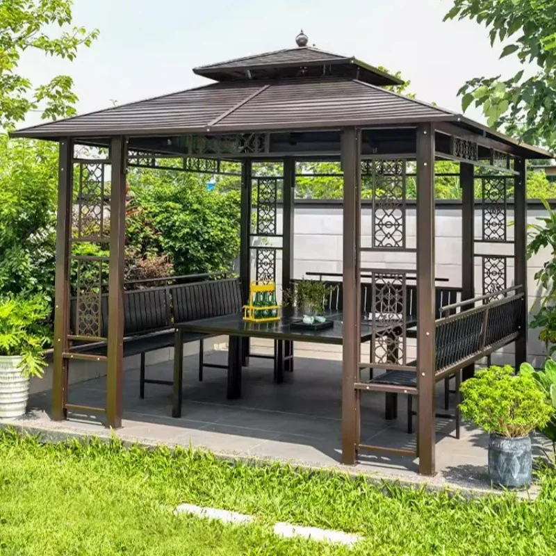 Outdoor Gazebo Villa Courtyard Garden Indoor Leisure Tent Yard Outdoor Agritainment Galvanized Sheet Awning