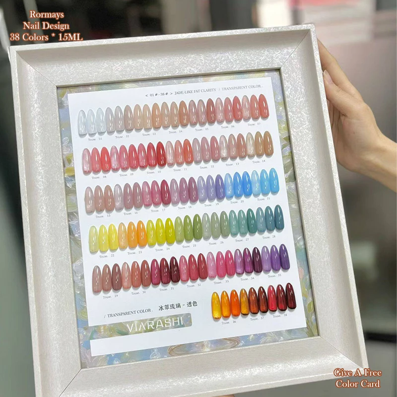 

38 Colors Jelly Nail Gel Polish Ice Glass Transparent Jade-like Fat Clarity UV LED Semi Permanent Varnish Soak Off Nail Art