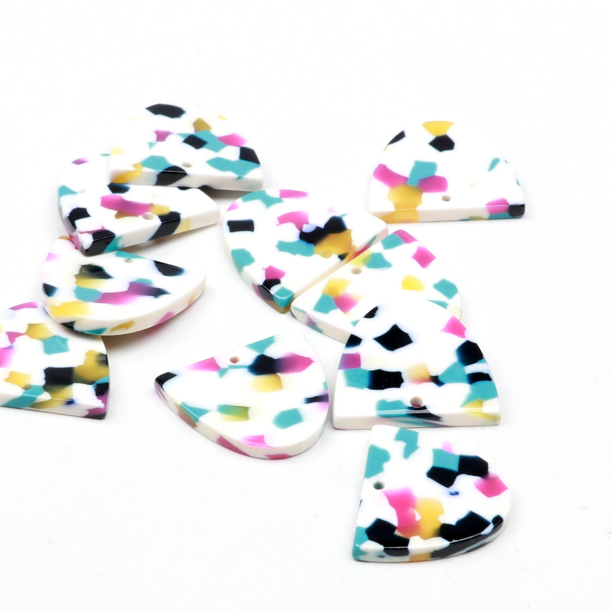 

Tortoise Shell Earrings Charm,Acetate Acrylic Semicircle D Shaped frame Pendants,Boho Earring Parts ,21.5x18.5mm