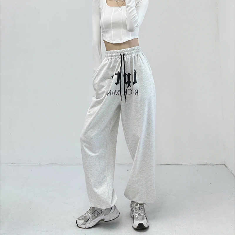 American Vintage Hip-hop Sweatpants Women Spring Summer New Letter Print Women\'s Pants High Waist Fashion All-match Trousers