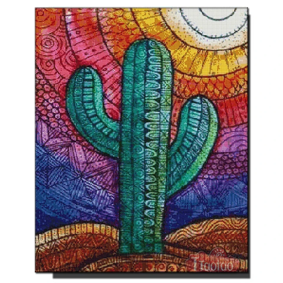 Cartoon Abstract Cactus Mosaic Diamond Painting 5D Full Square Round Drill Embroidery Rhinestone Picture Diy Mosaic Art Decor