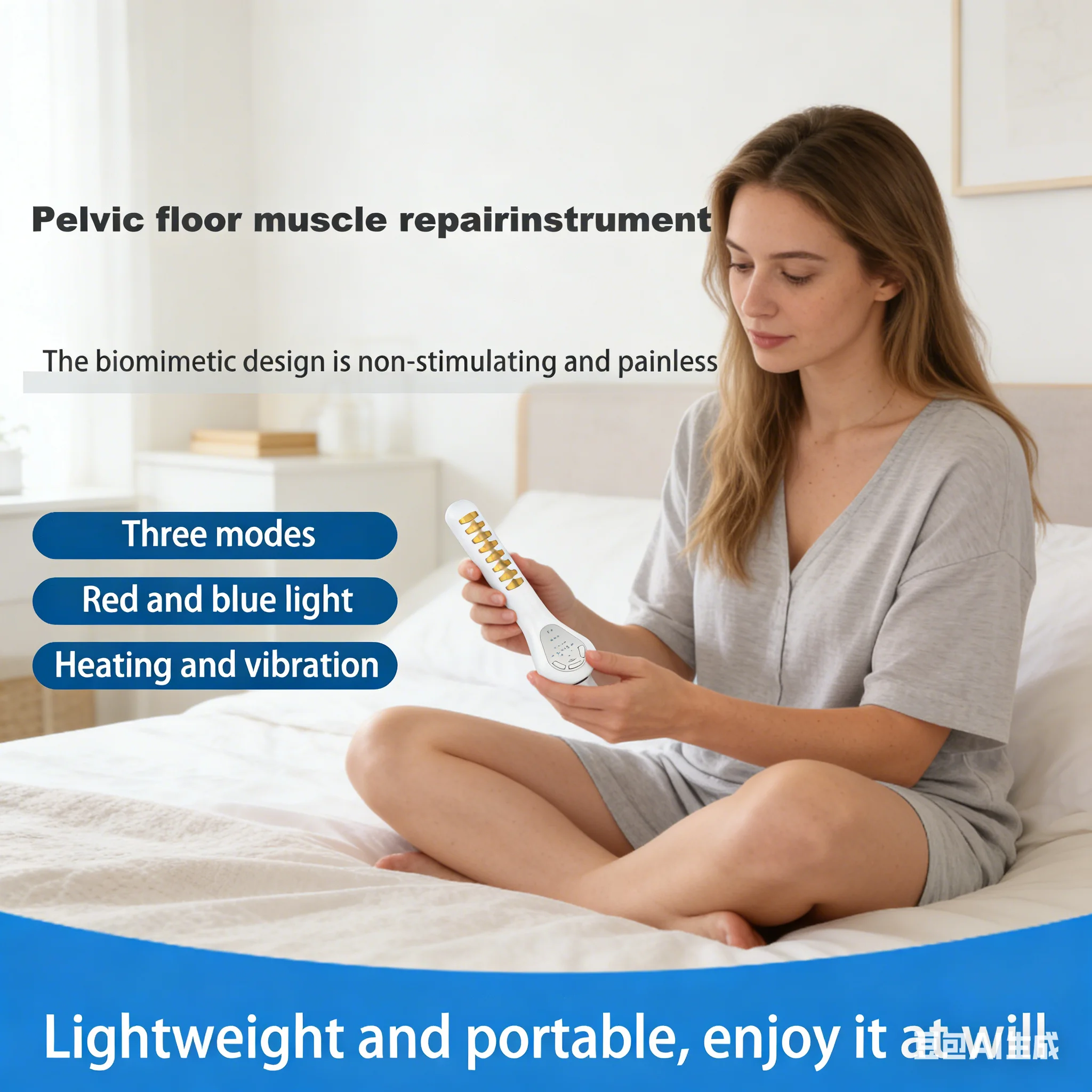 Household Postpartum Recovery Instrument EMS Stimulate Muscle Red Blue Light Massage Wand