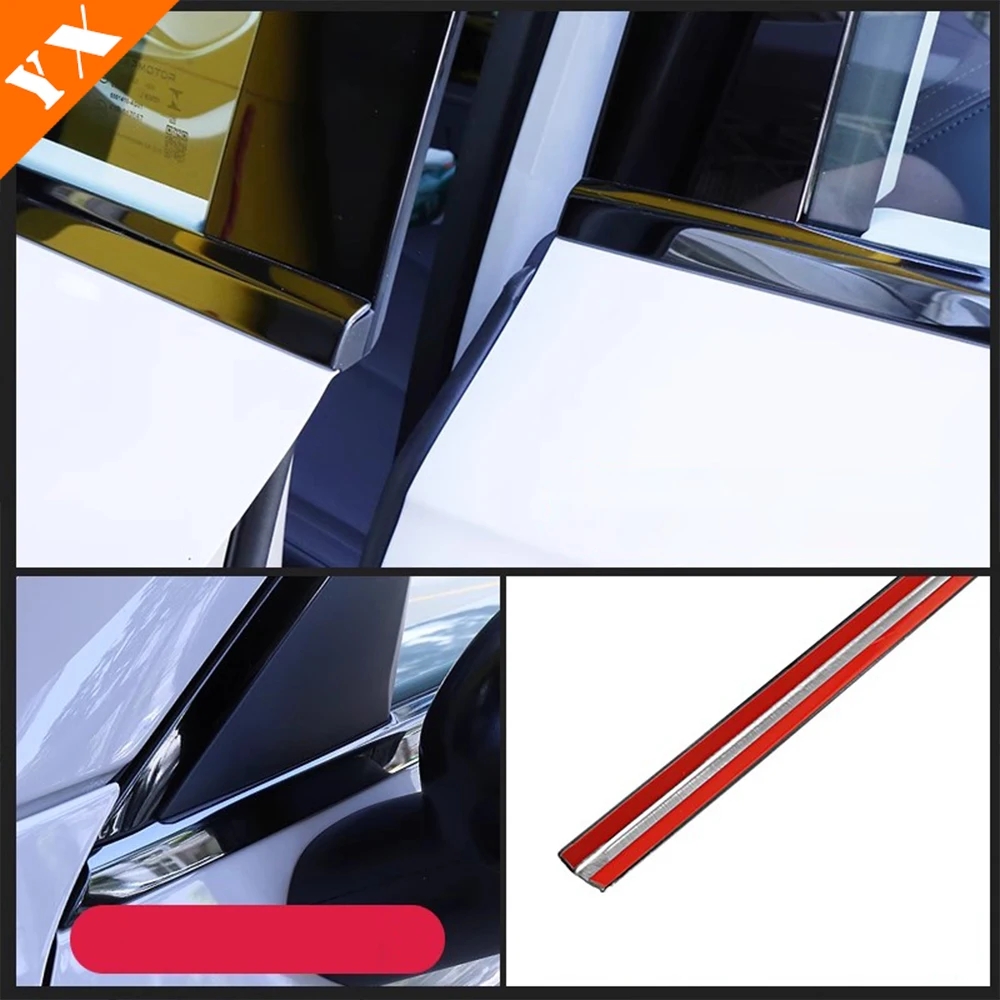 2025 2026 لملحقات Leapmotor B10 من الفولاذ المقاوم للصدأ والكروم الأسود لنافذة السيارة، زخرفة حماية النافذة، #6