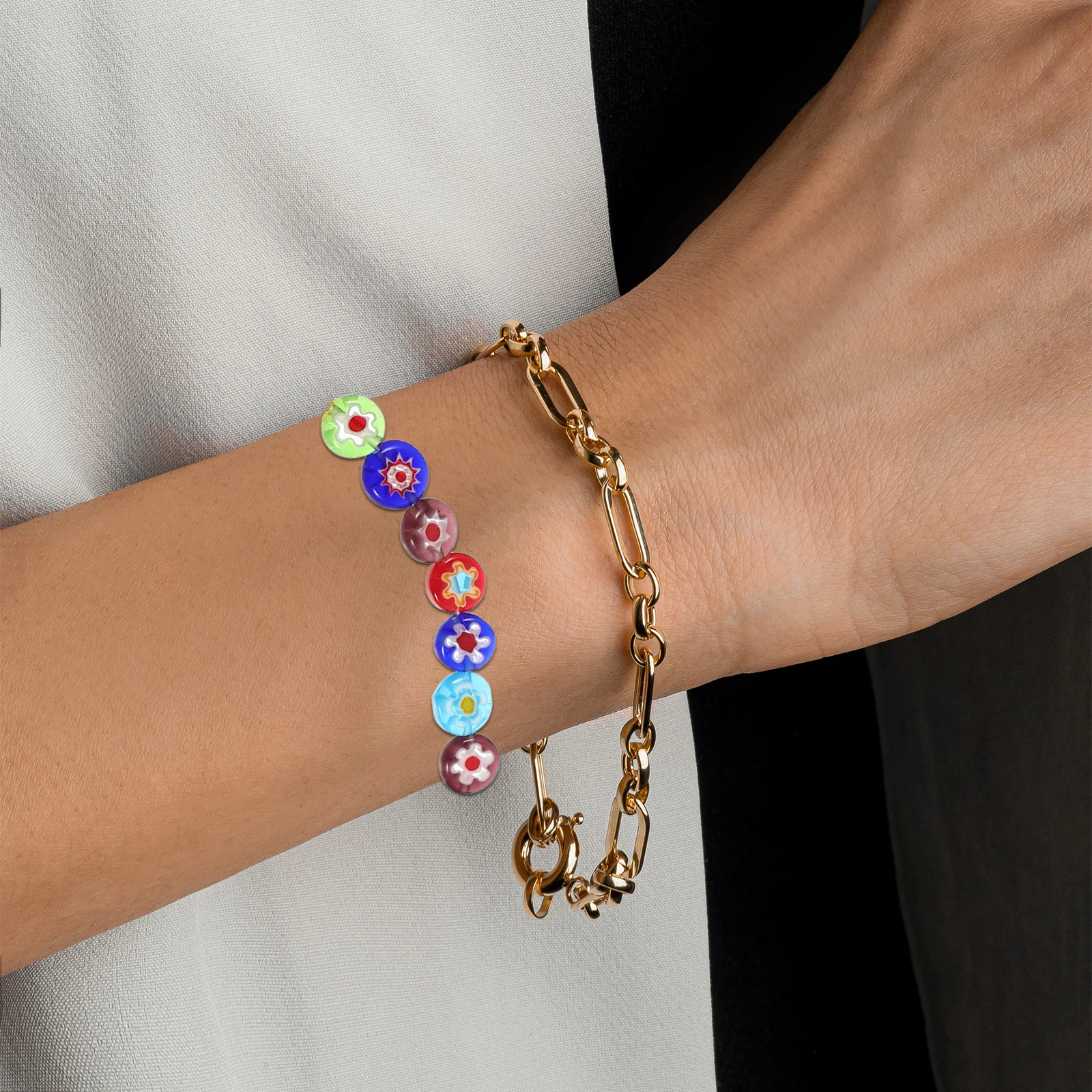 

1 String DIY Azure Pattern Loose Beads Bracelet Jewelry Making Craft Beads for Handmade Accessories