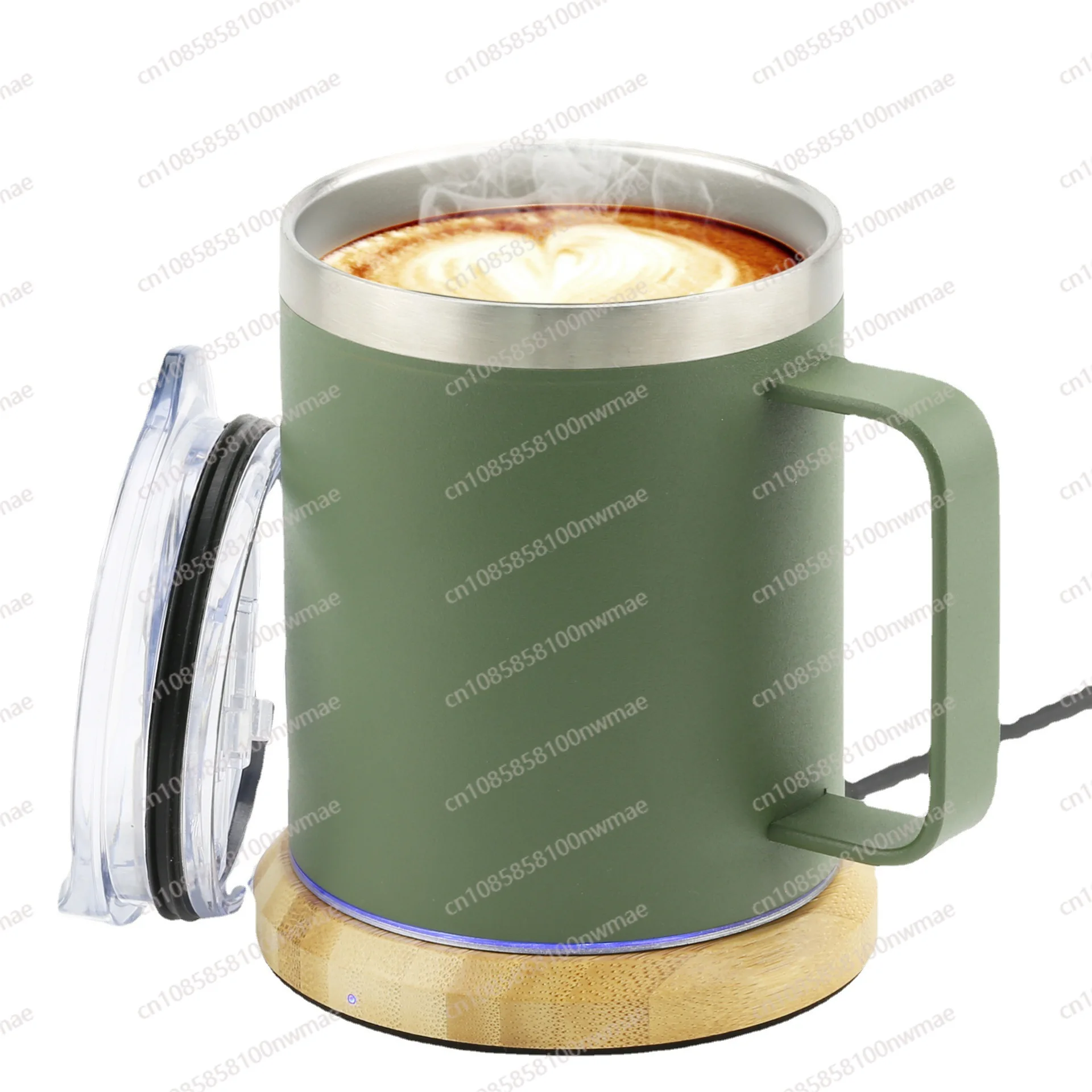 Double Layer 304 Stainless Steel Heated Constant Temperature Coffee Cup for coffee Milk with A Constant temperature of 55 ° C