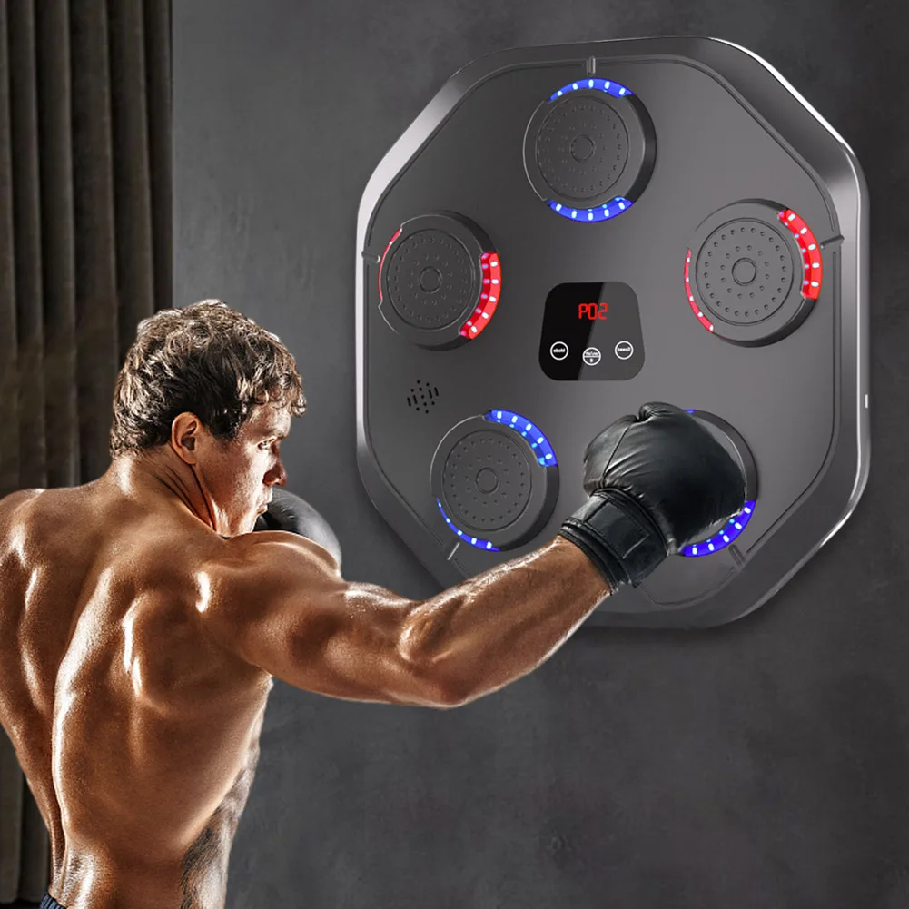 Smart Bluetooth Music Boxing Machine Wall Boxing Target LED Lighted USB Charging Sandbag Boxing Training Target Boxing Equipment