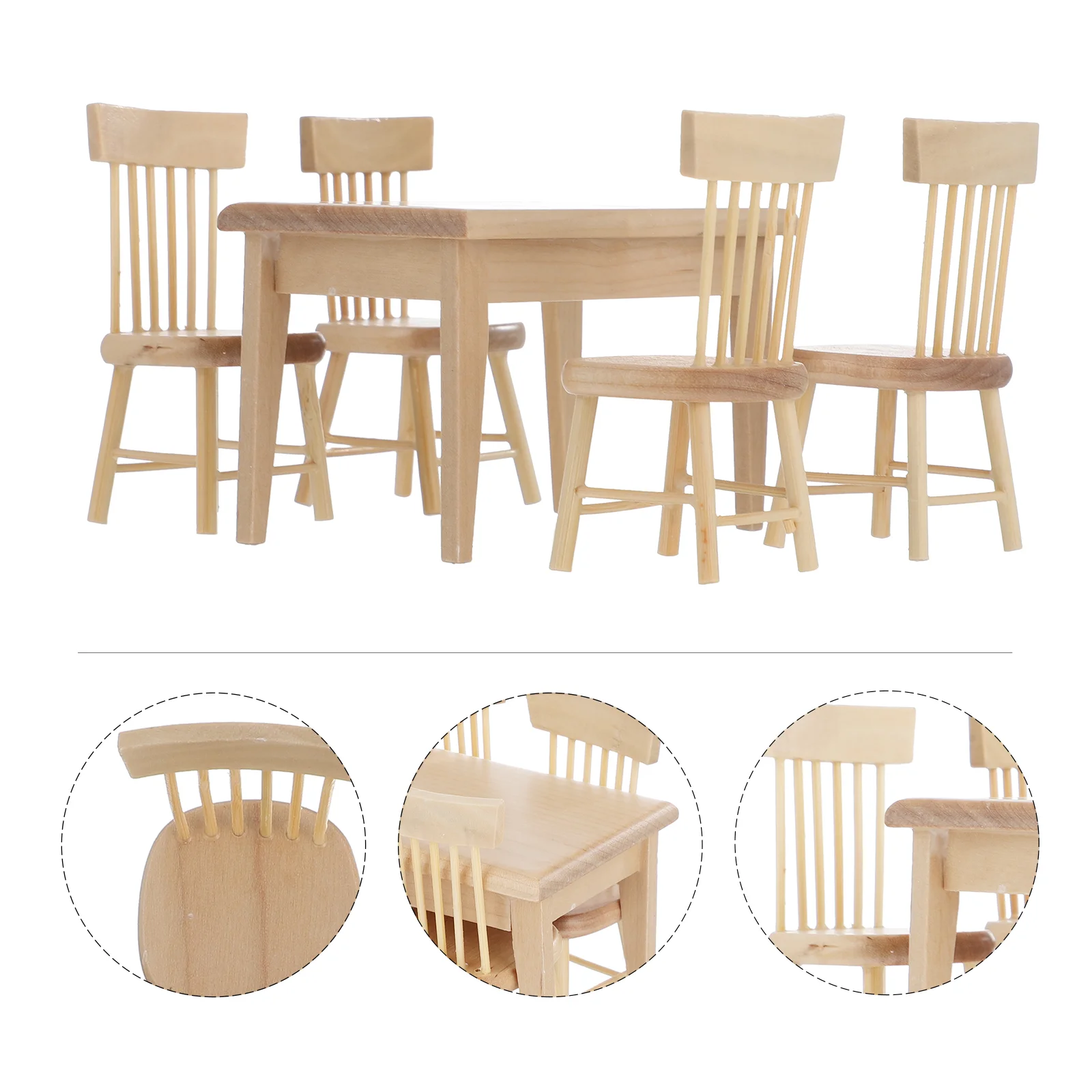 Mini Dollhouse Accessories Table and Chairs Fairy Figurines Toy Small Ornament Furniture Statue Living Room Child