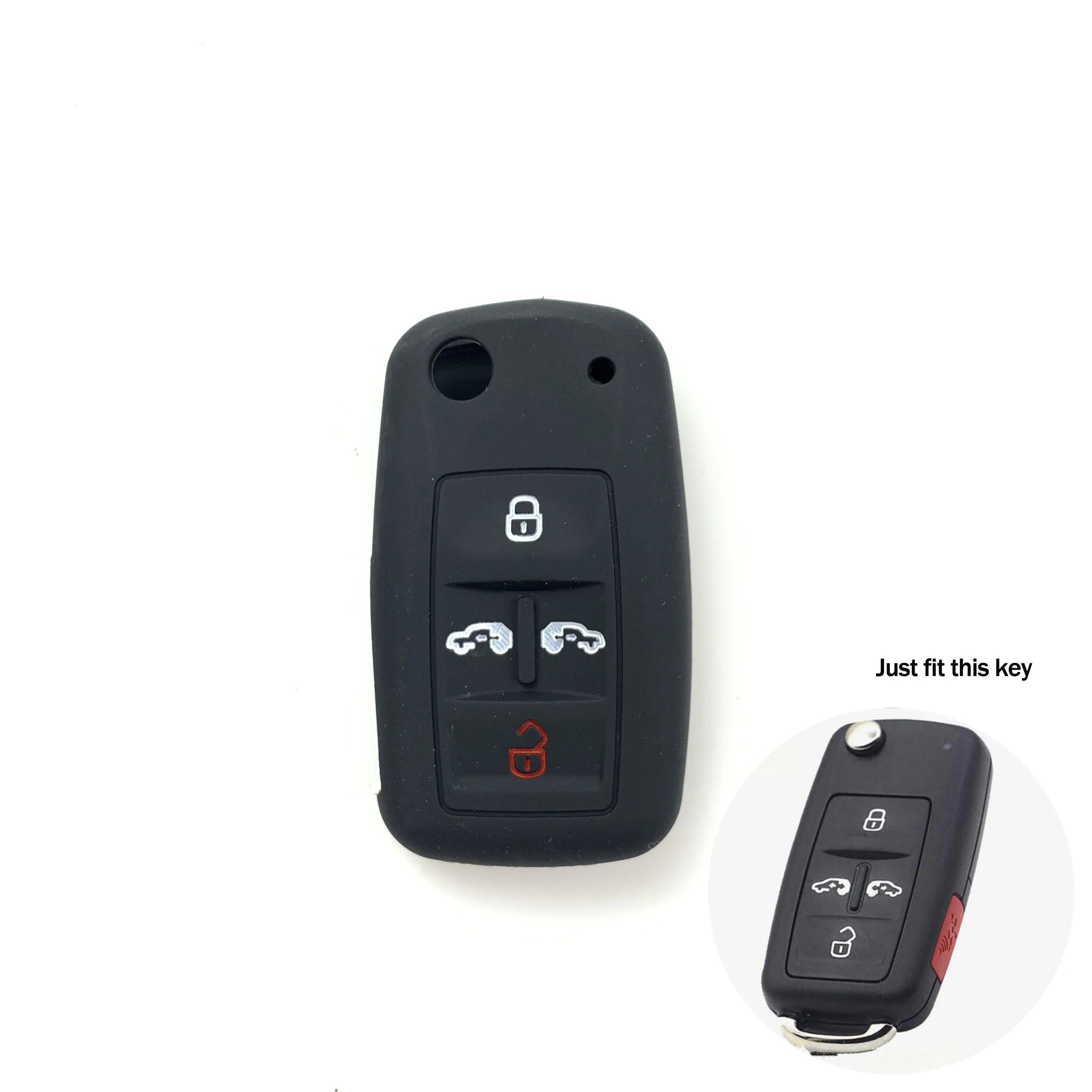 Silikon Araba Anahtarı Durum Volkswagen Sharan Caddy Multivan T5 MVP Seat Alhambra 4 Düğme Uzaktan araba aksesuarları kabuk tutucu