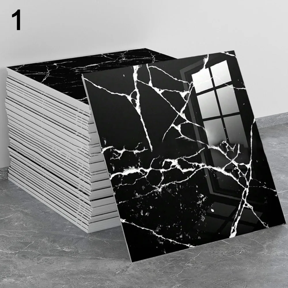 3D Self Adhesive Tiles Floor Stickers Moisture-proof Anti-collision Imitation Ceramic Wall Sticker Marble Pattern DIY Wallpaper