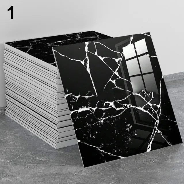 3D Self Adhesive Tiles Floor Stickers Moisture-proof Anti-collision Imitation Ceramic Wall Sticker Marble Pattern DIY Wallpaper