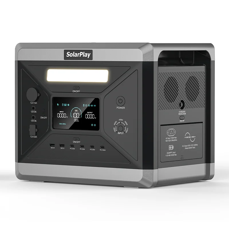 SolarPlay Q2501 2400W Portable Power Station 2160Wh LiFePO4 Solar Generator, 1.5H Fast Charge, 0.2s UPS, 14 Ports for Home Emergency Camping RV Off-Grid Job Site