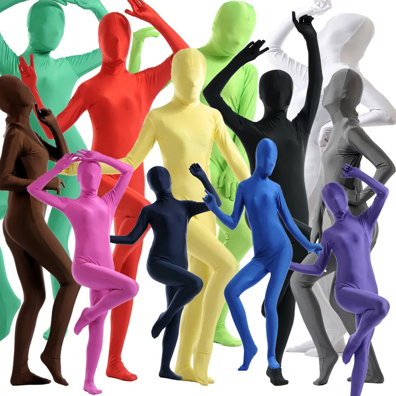 Traje de cuerpo completo Zentai multicolor, traje de piel, Catsuit, aduana, entrepierna, cremallera, disfraces de fiesta, hecho a medida, talla grande, envío gratis