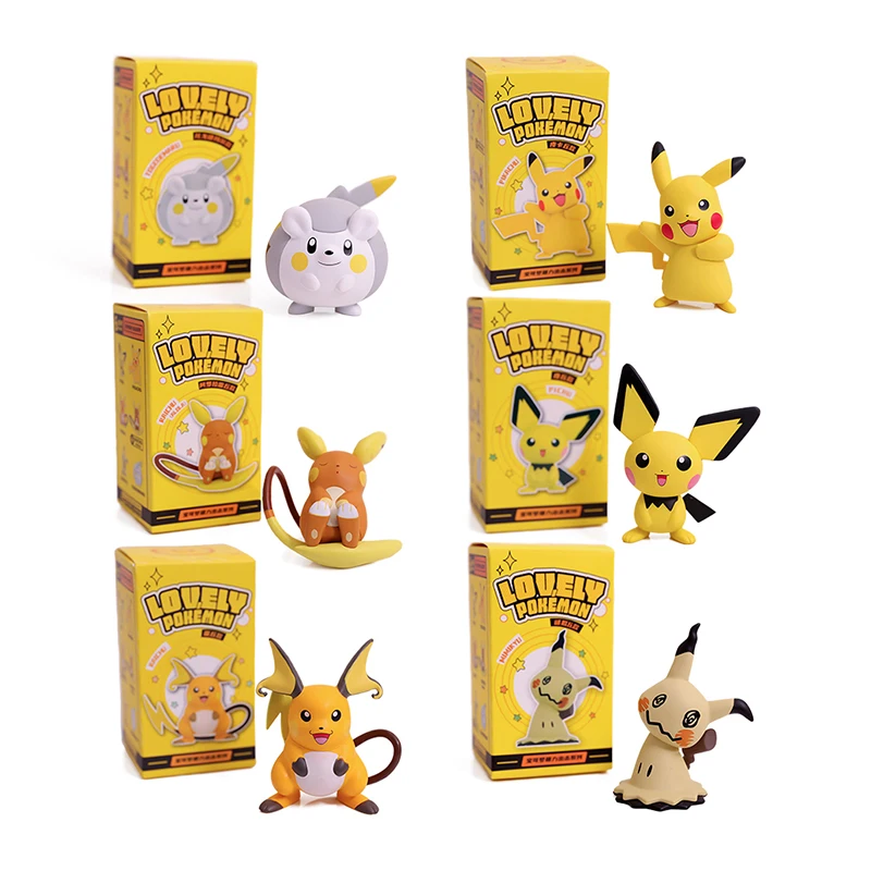 Genuine Original Box Pokemon Kawaii Pikachu Raichu Mimikyu Togedemaru Pichu Action Figure Model Toys Children's Birthday Gifts