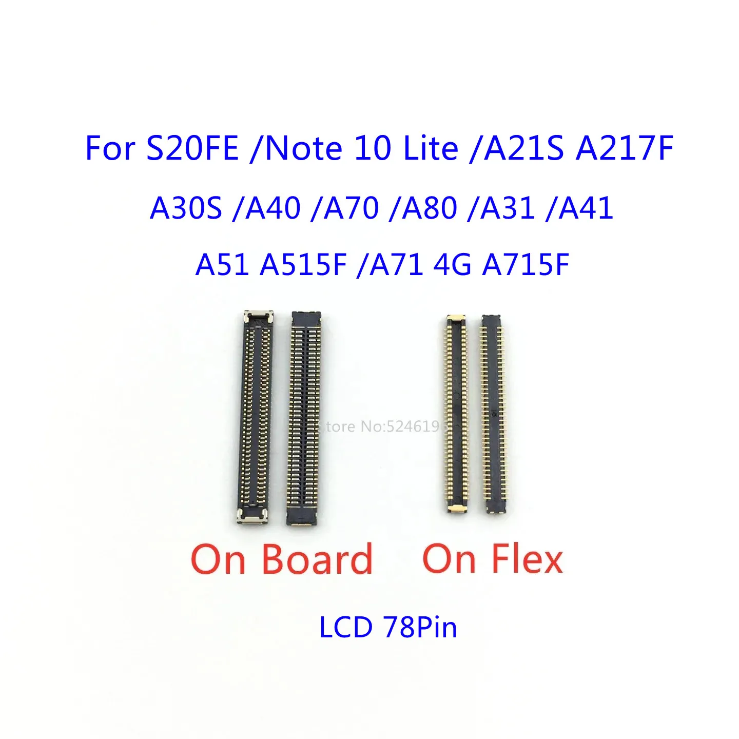 5-10pcs LCD Display Screen Flex FPC Connector 78Pin For Samsung Galaxy S20 FE A21S A30S A40 A70 A80 A31 A41 A51 A71 4G On Board