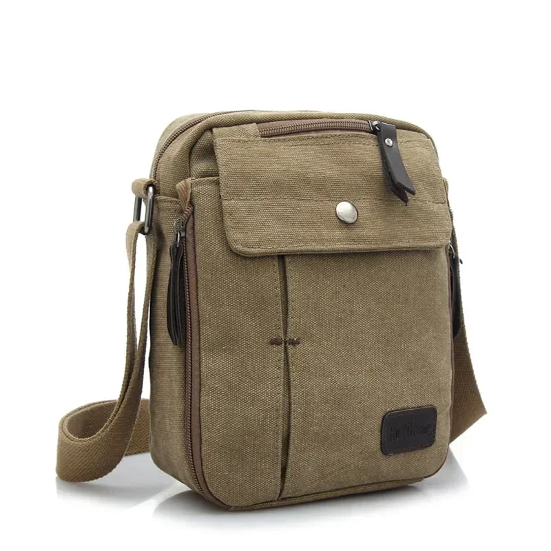 Men's Canvas Shoulder Bag Durable Multi-Purpose Crossbody Messenger Bag for Work, Travel & Daily Use Handbags