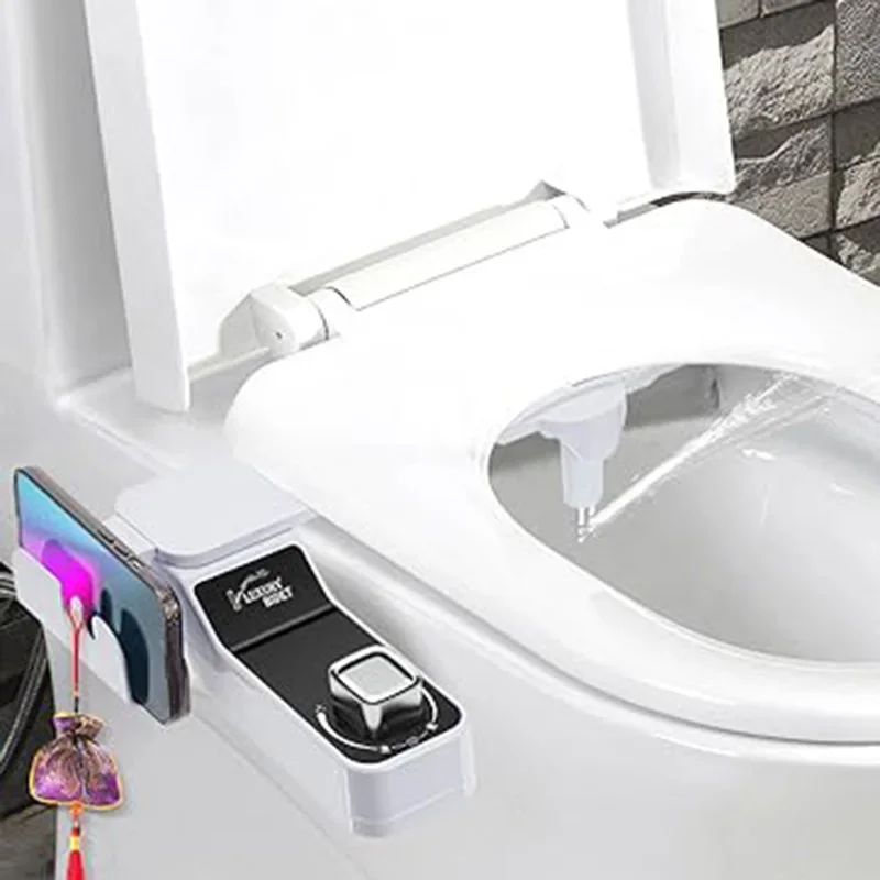 Adjustable Bidet Toilet Seat Attachment Non-Electric Self-Cleaning Dual Nozzles Wash Cold Water Bathroom Accessories Sprayer