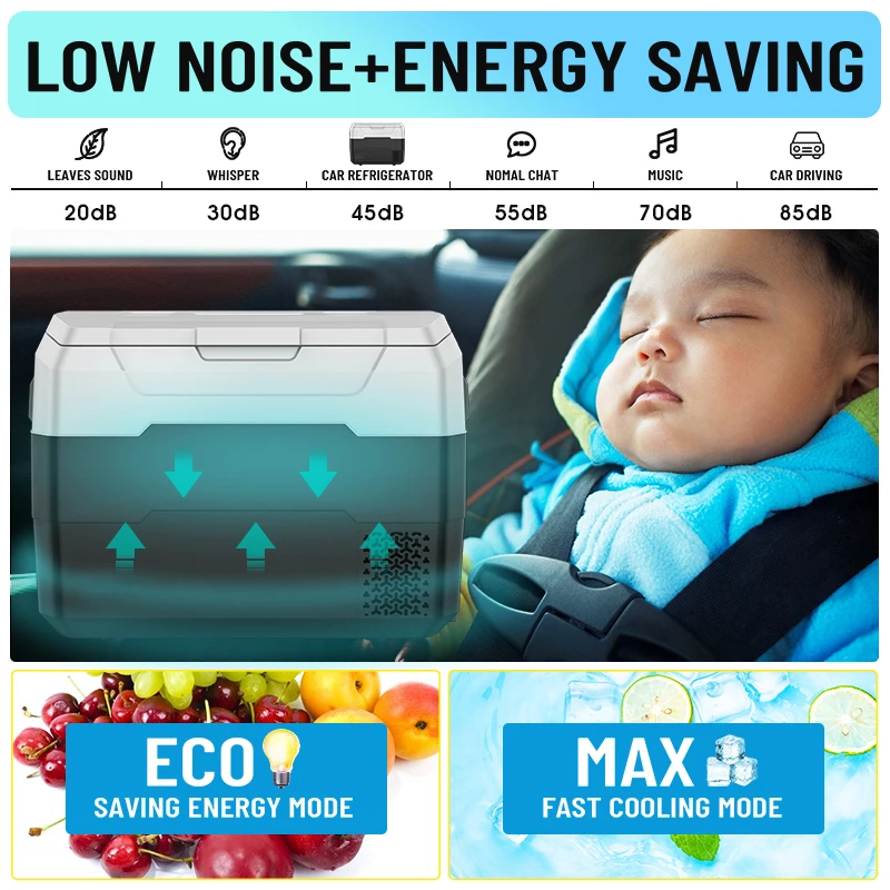 WAYCOOL AXR40 40L تيار مستمر تيار متردد ثلاجة سيارة ثلاجة صغيرة 12 فولت ضاغط محمول الفريزر لسيارة التخييم
