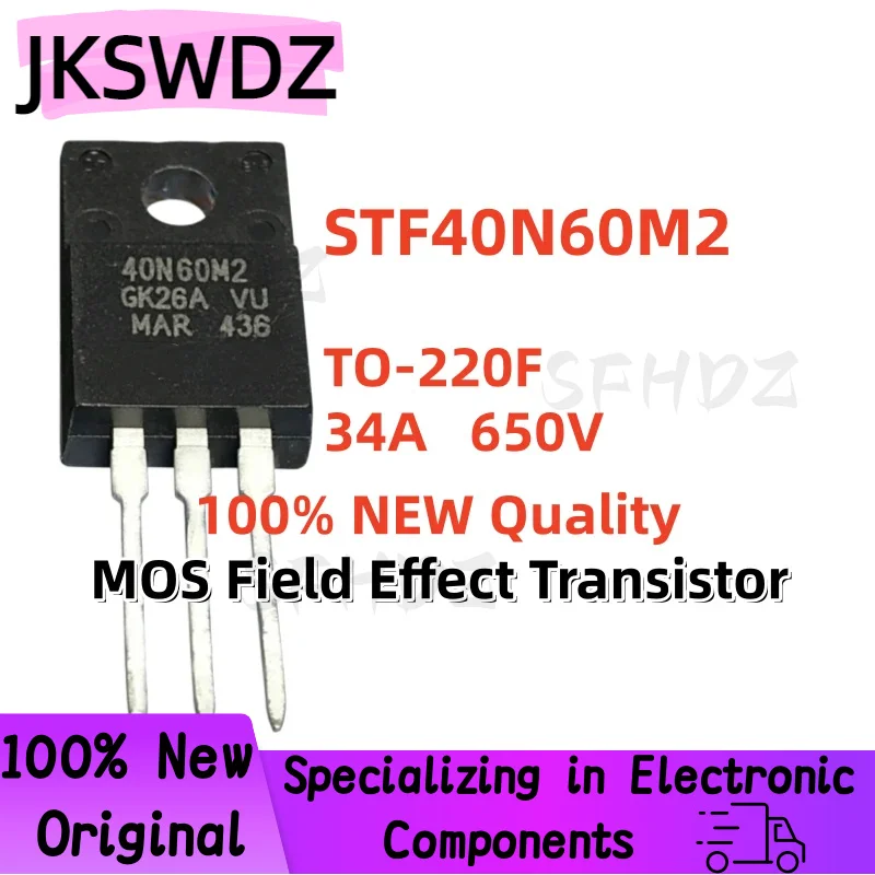 

High Quality 10/20/30PCS 100% Brand New STF40N60M2 40N60M2 TO-220F 34A 650V MOS Field Effect Transistor