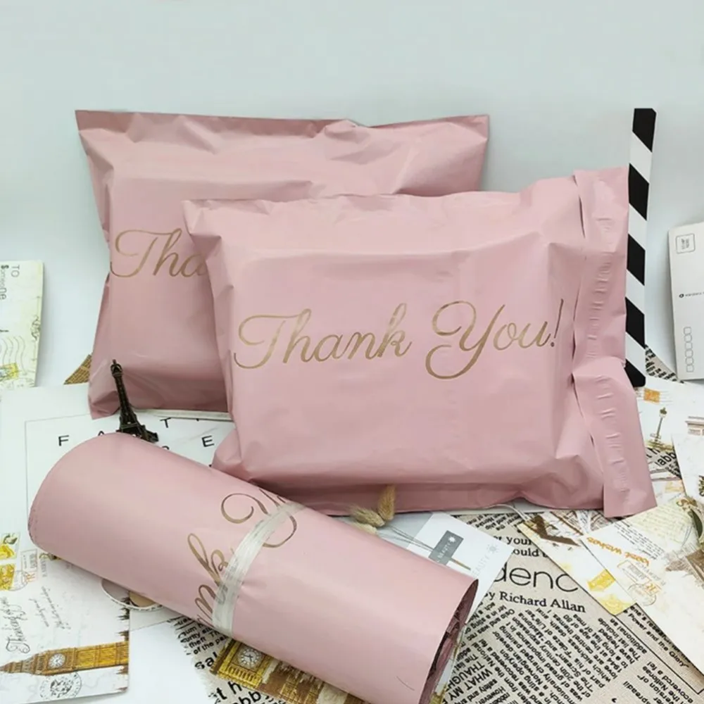 100pcs Pink Gift Packaging Supplies Sealed Express Bag Packing Bag Mailing Bag Express Packing Supplies Wedding Birthday Party