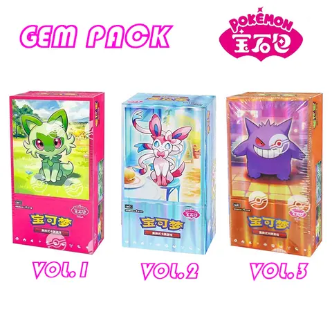Original Pokemon Game Pack Cards Vol.3 Vol.2 Vol.1 Trading PTCG Bag Gem Box Deck Ibrahimovic Sprigatito Pikachu Gengar Card Gift