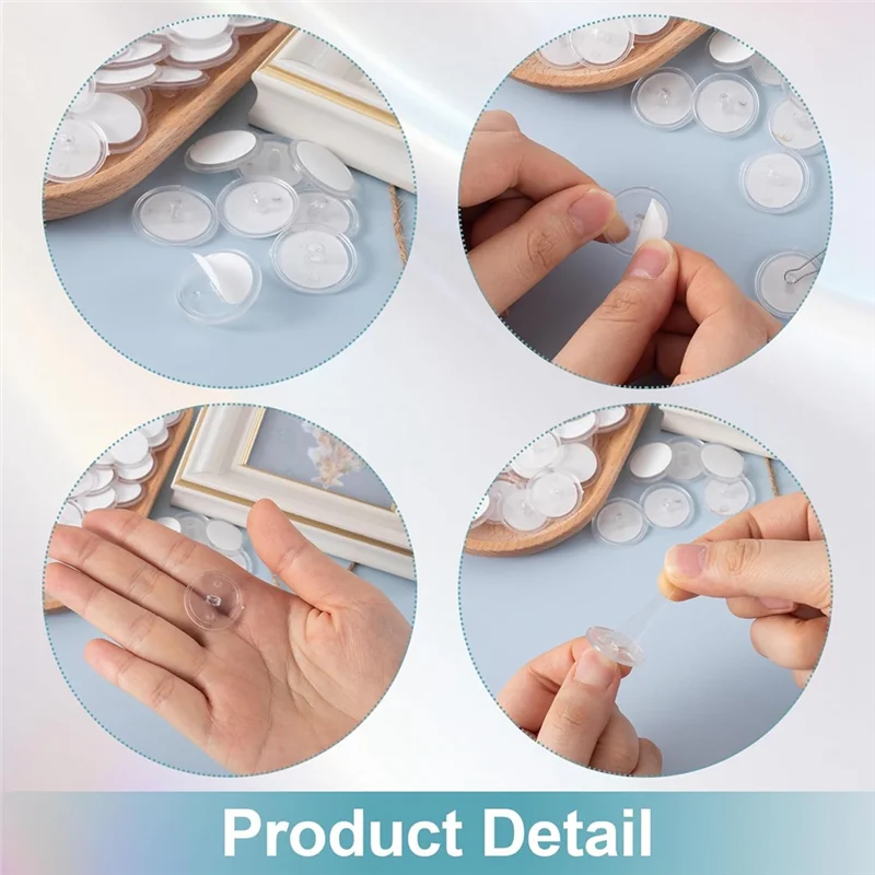 

60 Pcs Self Adhesive Ceiling Hooks, Clear Sticky Hooks For Hanging, Removable Sticker Hooks, No Drill Ceiling Hook-Hot