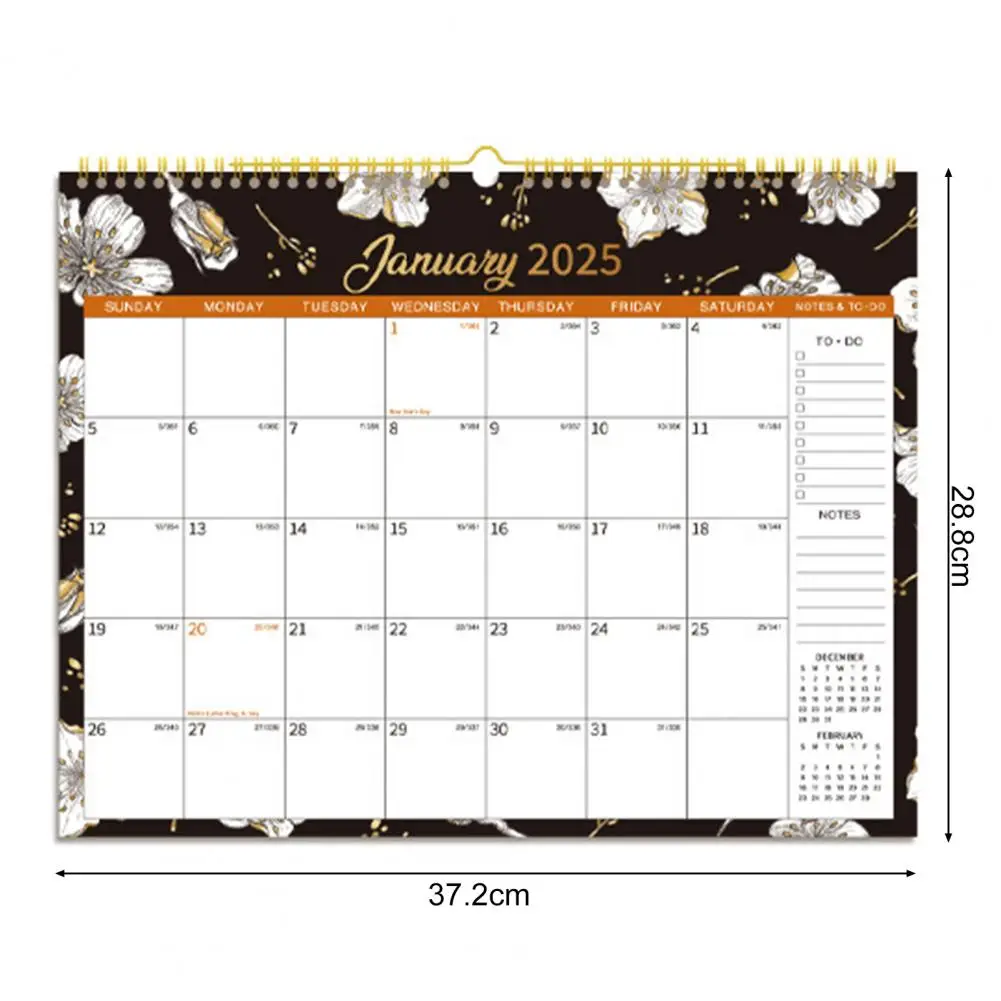 Planificador mensual 2025 2025, conjunto de Planificador de calendario de pared para la organización de la oficina en casa, organizador de horarios de 12 meses para una eficiencia
