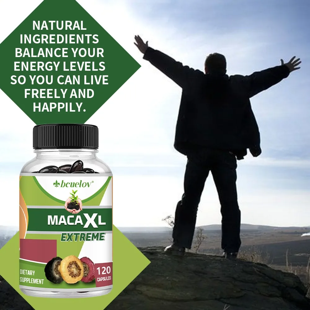 مستخلص جذور الماكا العضوي، 1000 ملجم، يدعم الأرداف وكمال الأجسام، مكمل الطاقة، نمو العضلات، للرجال والنساء