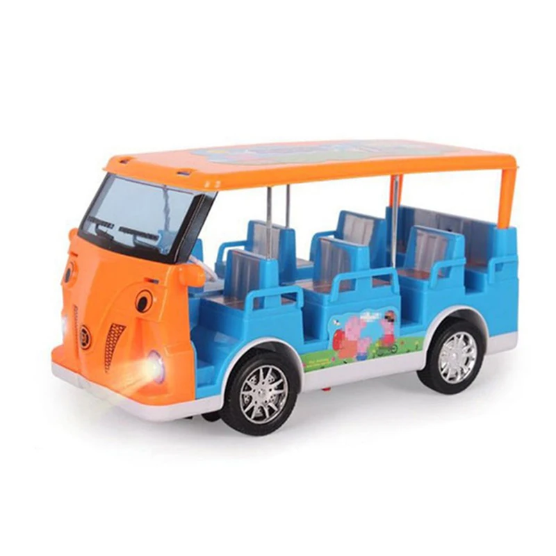 Juego de simulación para niñas, autobús escolar, coche de Picnic, turismo, coche, crucero, familia de animales del bosque, conejo, oso, Panda, 1:12,