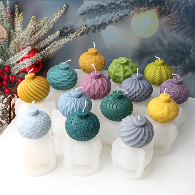 Geometrische Weihnachtskugel, Kerze, Silikonform, Glocken-Design, passend für Aromatherapie, Kerzen, Gips, Basteln, Weihnachten, Heimdekoration