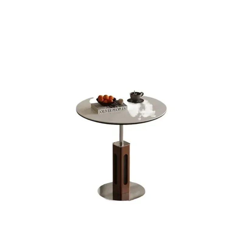Medieval style liftable rock slab sofa edge several French high-end living room household small round table