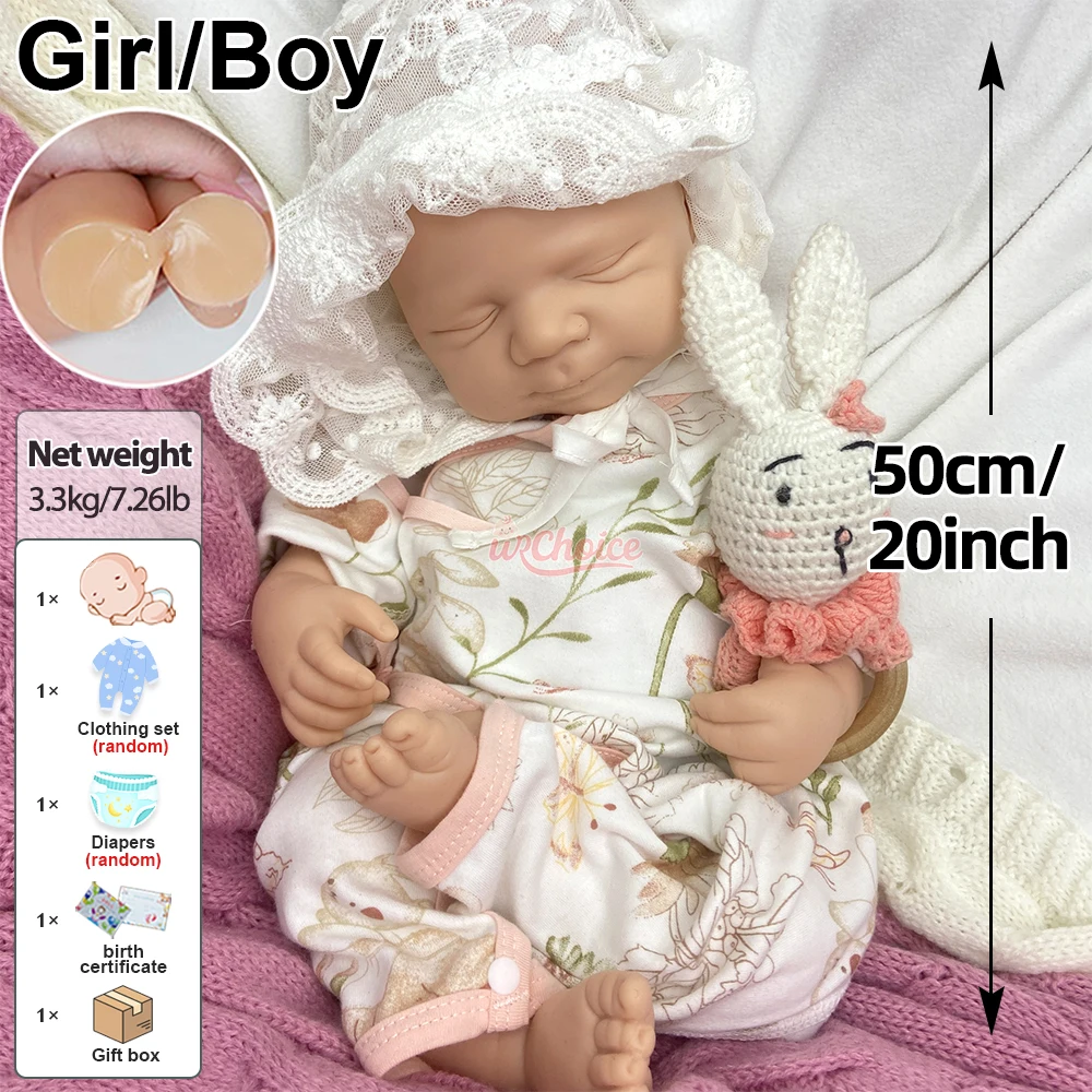 핫 세일 20인치 화이트 스킨 실리콘 리본 베이비 걸/보이 파스칼 핸드메이드 DIY 오픈 마우스 세척 가능 신생아 컬렉션 크리스마스 선물