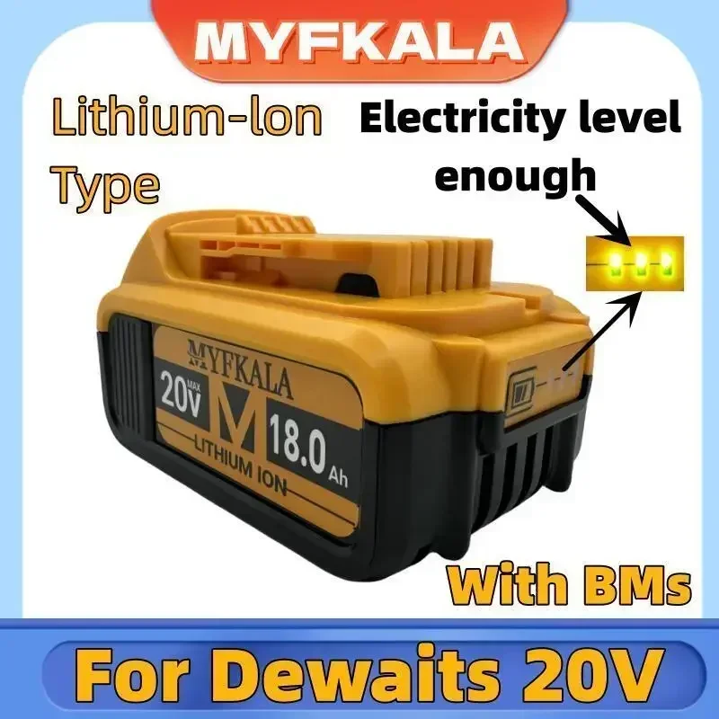 

New 100% Original 18000mAh 20V for Dewalt Power Tool Battery DCB206 20V 18.0Ah Battery DCB206 20V Battery DCB205 DCB204-2