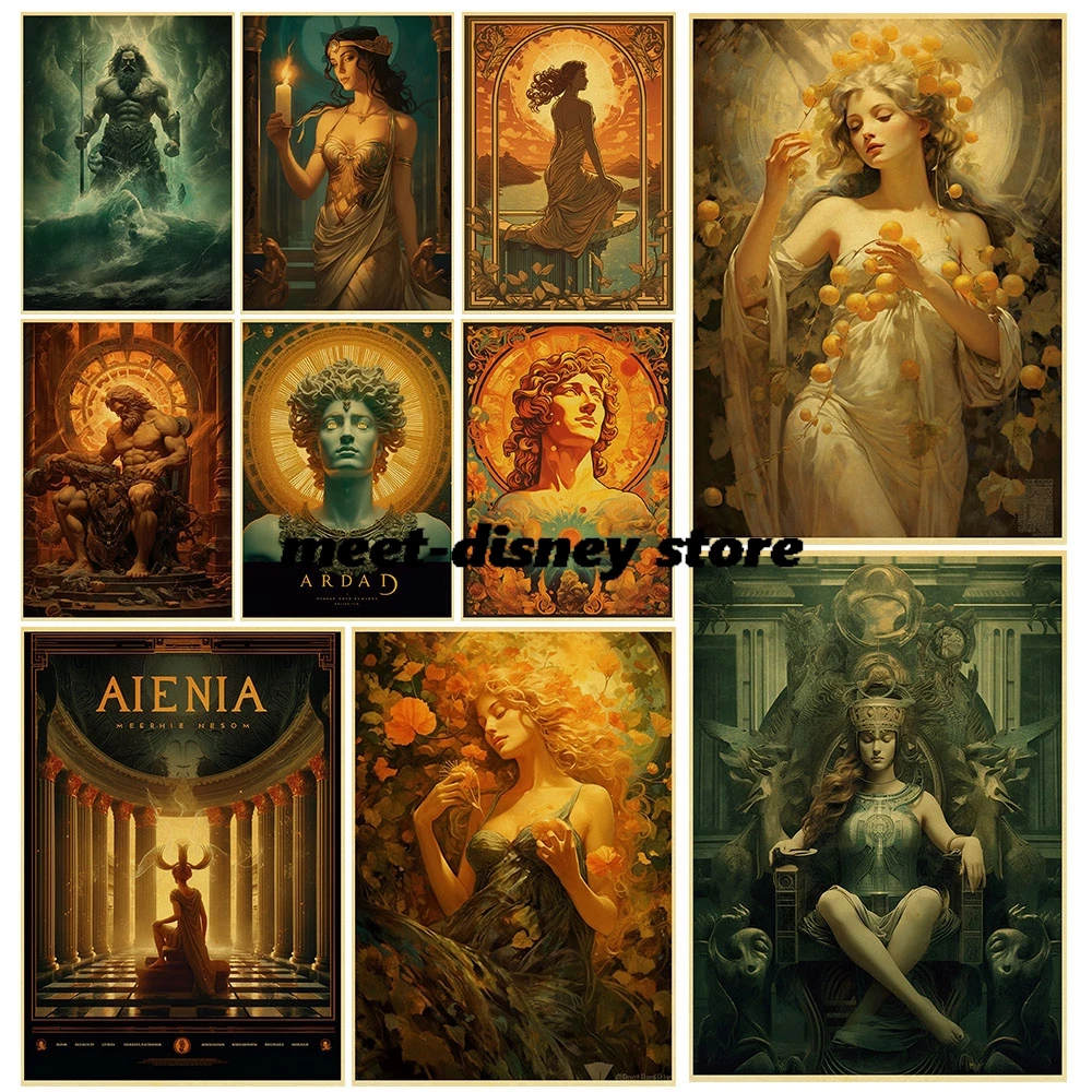 Wall Poster The Twelve Olympian Gods Gift DIY Laptop Luggage Coffee Creative Waterproof Kraft Paper Print Harajuku Posters